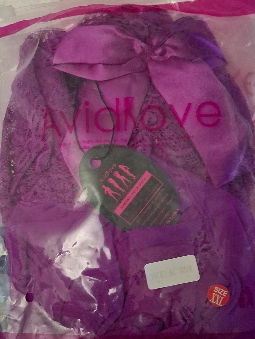 Adore Me Violet Lace Dress with Satin Bow